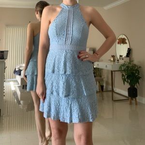Aqua Bloomingdale’s blue dress